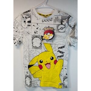 Pokemon Pikachu Comic Graphic T-Shirt Kids Size 9–10 Years Vanilla Underground
